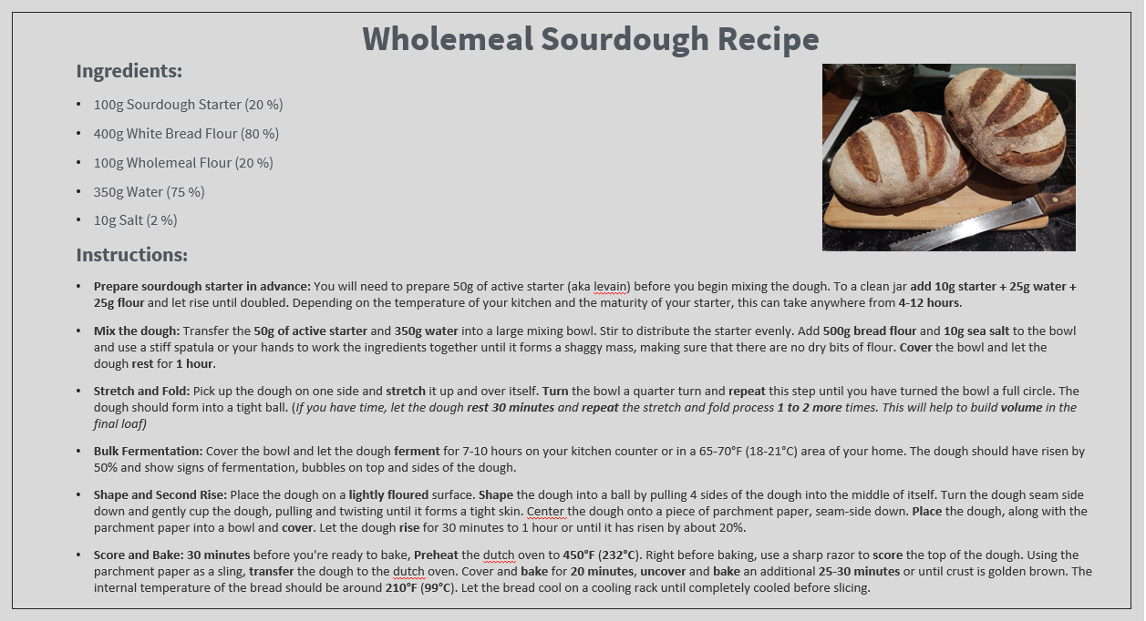 Wholemeal Sourdough